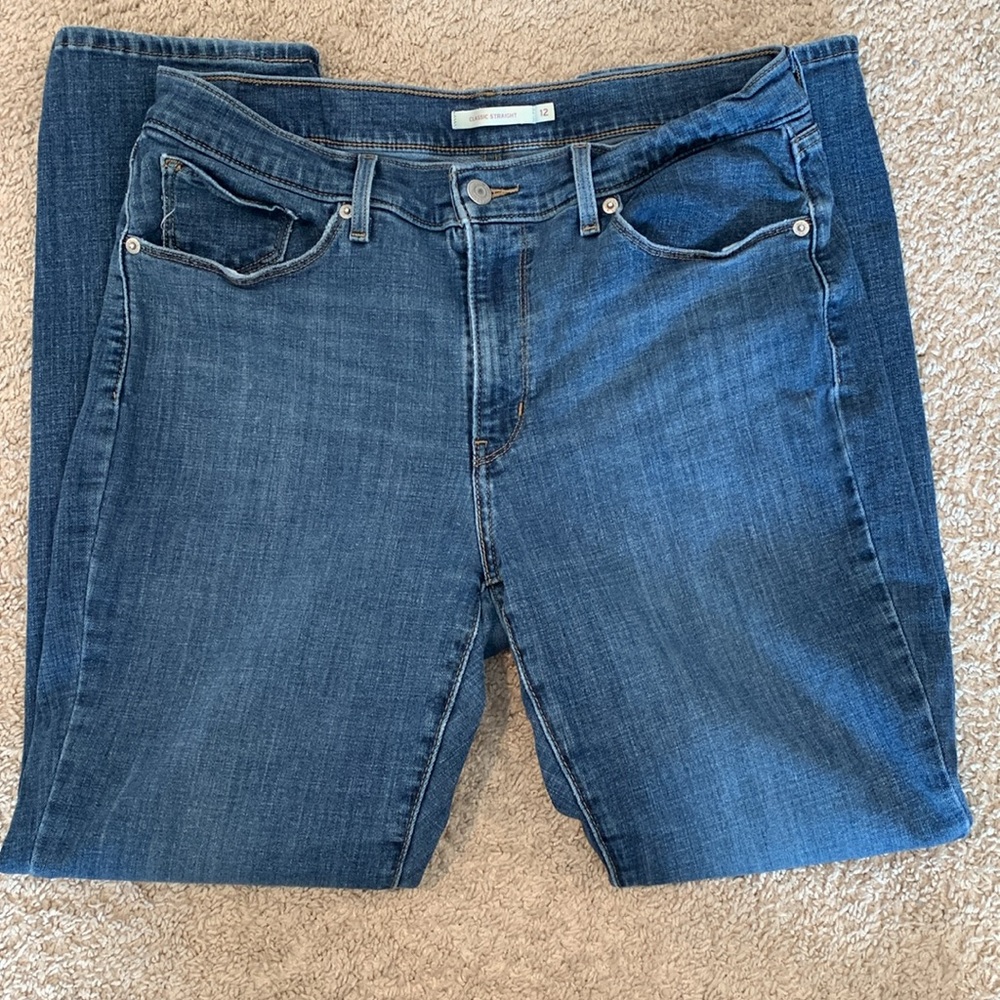 Levi’s Women's Classic Straight Blue Jeans Size 12 - Picture 8 of 14